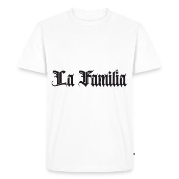 "Familia" the family, the only thing that counts - Men's Premium Organic T-Shirt - white - Front - Nico (187cm)