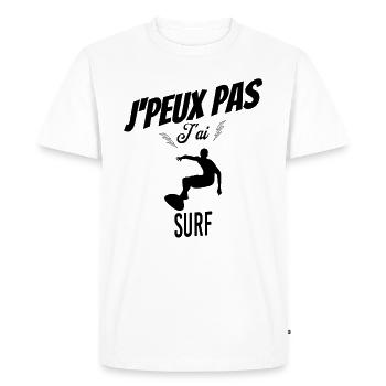 J'peux pas j'ai surf - T-shirt Premium bio Homme - blanc - Devant - Nico (187cm)