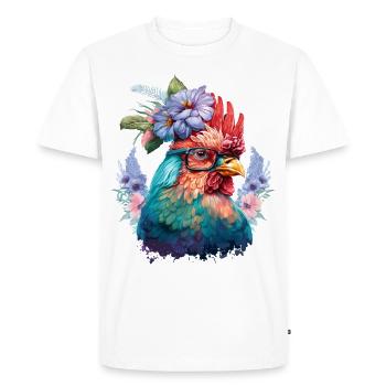 Funny Rooster - Men's Premium Organic T-Shirt - white - Front - Nico (187cm)