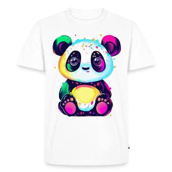 Cute Creative Colorful Panda - Men's Premium Organic T-Shirt - white - Front - Nico (187cm)