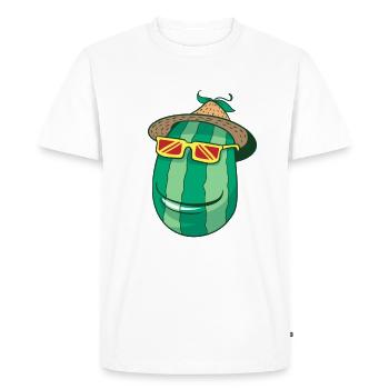 Watermelon with sombrero - Men's Premium Organic T-Shirt - white - Front - Nico (187cm)