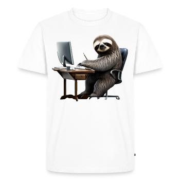 Paresseux de bureau - T-shirt Premium bio Homme - blanc - Devant - Nico (187cm)
