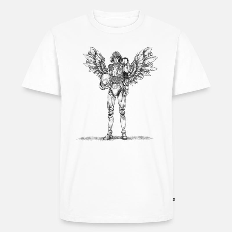 "TALITHA": The Steampunk Warrior - Männer Premium Bio T-Shirt - Weiß