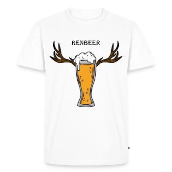 Reindeer Sayings Meme Festival Après Ski Party Beer - Men's Premium Organic T-Shirt - white - Front - Nico (187cm)