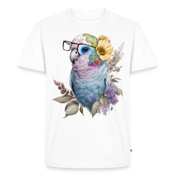 Perruche ondulée - T-shirt Premium bio Homme - blanc - Devant - Nico (187cm)