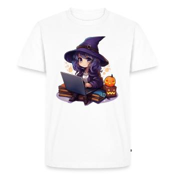 « Magie de sorcière enchanteresse: mignonne de dessin animé! » - T-shirt Premium bio Homme - blanc - Devant - Nico (187cm)