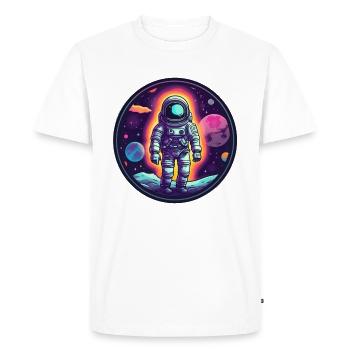 Retro Space Doodle: Astronaut Adventure - T-shirt Premium bio Homme - blanc - Devant - Nico (187cm)