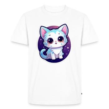 « Cosmic Kitty: Adorable Space Float » - T-shirt Premium bio Homme - blanc - Devant - Nico (187cm)