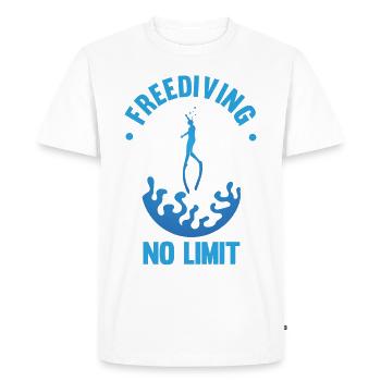 Plongée, Apnée Plongée, Apnée No Limit Apnée Apnée - T-shirt Premium bio Homme - blanc - Devant - Nico (187cm)