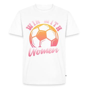 Soccer féminin, Football féminin, Football féminin - T-shirt Premium bio Homme - blanc - Devant - Nico (187cm)