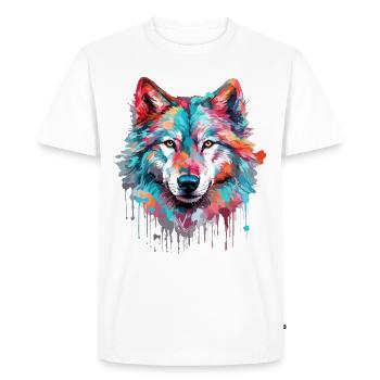 Wolf Wolf Head Predator Forest Nature Wilderness Art - Men's Premium Organic T-Shirt - white - Front - Nico (187cm)