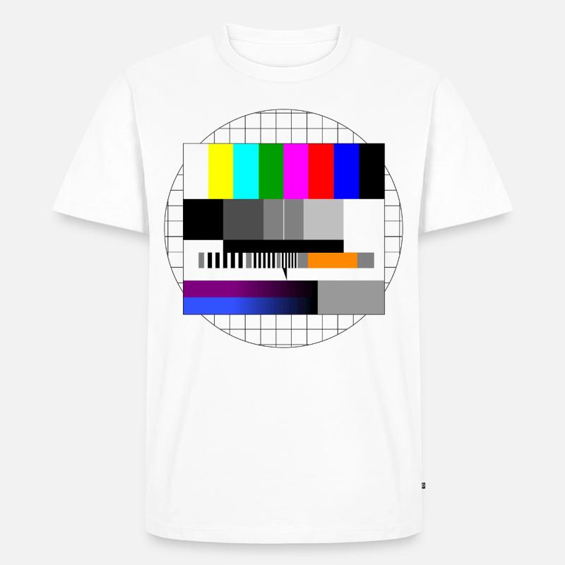 Sendeschluss Sendepause Testbild - Männer Premium Bio T-Shirt - Weiß