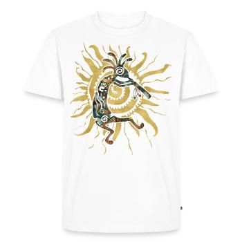 Le musicien Kokopelli joue pour le soleil 1 - T-shirt Premium bio Homme - blanc - Devant - Nico (187cm)