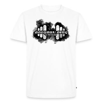 Logo Bodybuilding no pain no gain - T-shirt Premium bio Homme - blanc - Devant - Nico (187cm)