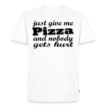 give me pizza and nobody gets hurt - Men's Premium Organic T-Shirt - white - Front - Nico (187cm)