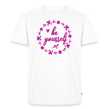 be yourself - Men's Premium Organic T-Shirt - white - Front - Nico (187cm)