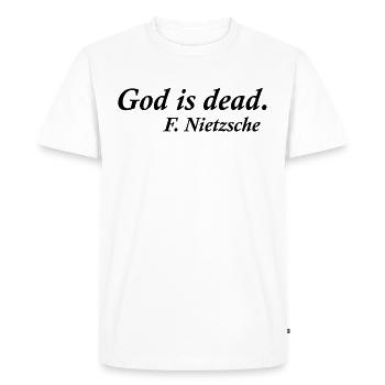 Dieu est mort - T-shirt Premium bio Homme - blanc - Devant - Nico (187cm)