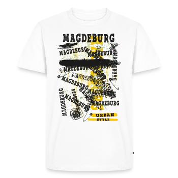Magdeburg Germany City Skyline Home Love - Men's Premium Organic T-Shirt - white - Front - Nico (187cm)