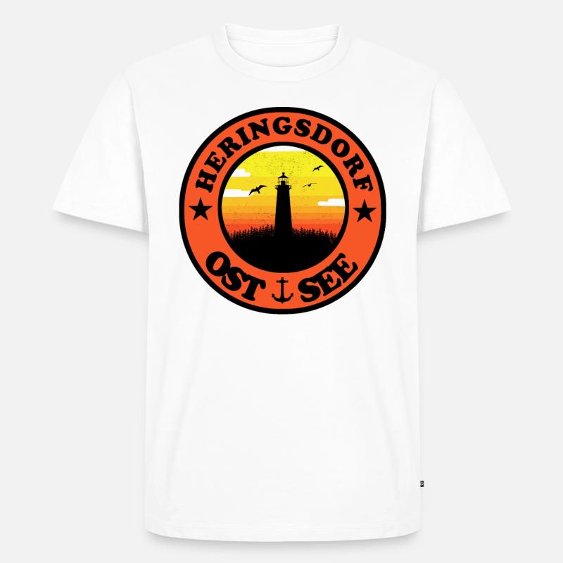 Leuchtturm Ostsee Heringsdorf - Männer Premium Bio T-Shirt - undefined