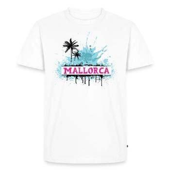 Majorca Spain Island Summer Palm Trees Beach Party - Men's Premium Organic T-Shirt - white - Front - Nico (187cm)