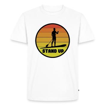 Pagayer debout - T-shirt Premium bio Homme - blanc - Devant - Nico (187cm)