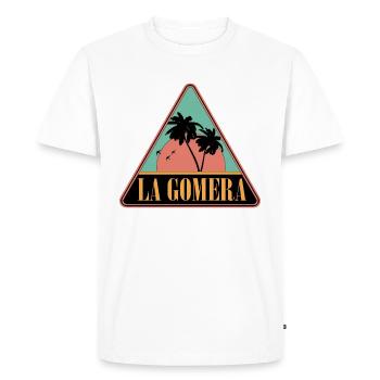 Triangle Palm Trees La Gomera - Men's Premium Organic T-Shirt - white - Front - Nico (187cm)