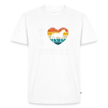 J’aime les chevaux - T-shirt Premium bio Homme - blanc - Devant - Nico (187cm)