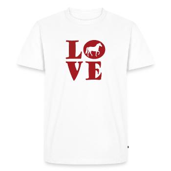 J’aime les chevaux - T-shirt Premium bio Homme - blanc - Devant - Nico (187cm)