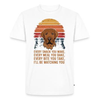 Le Labrador vous surveille - T-shirt Premium bio Homme - blanc - Devant - Nico (187cm)
