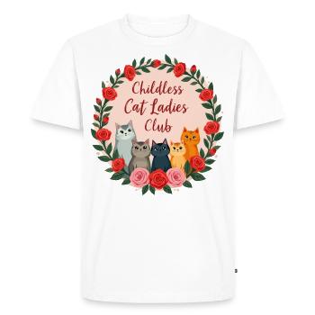Club des dames chat sans enfant - T-shirt Premium bio Homme - blanc - Devant - Nico (187cm)