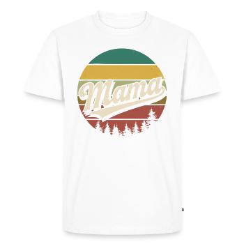 Mama Retro Sunset Logo - Men's Premium Organic T-Shirt - white - Front - Nico (187cm)