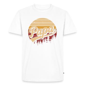 Papa Retro Sunset Logo - T-shirt Premium bio Homme - blanc - Devant - Nico (187cm)