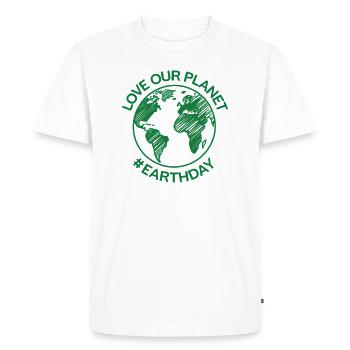 Aimez notre planète #EarthDay - T-shirt Premium bio Homme - blanc - Devant - Nico (187cm)