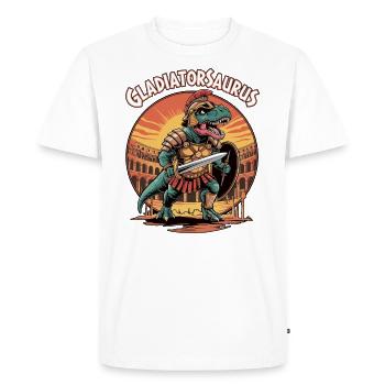 Gladiatorsaurus - Men's Premium Organic T-Shirt - white - Front - Nico (187cm)
