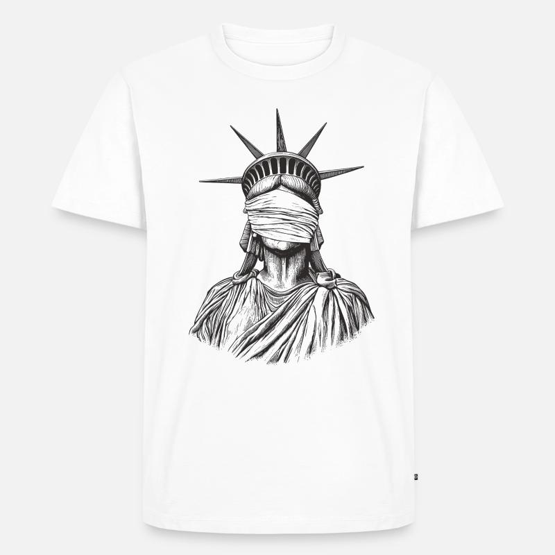 Liberty blind blank - Männer Premium Bio T-Shirt - Weiß