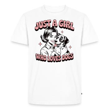 Juste une fille qui aime les chiens – Rétro Pop-Art des années 1960 - T-shirt Premium bio Homme - blanc - Devant - Nico (187cm)