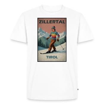 Zillertal Skiing Alps - Men's Premium Organic T-Shirt - white - Front - Nico (187cm)