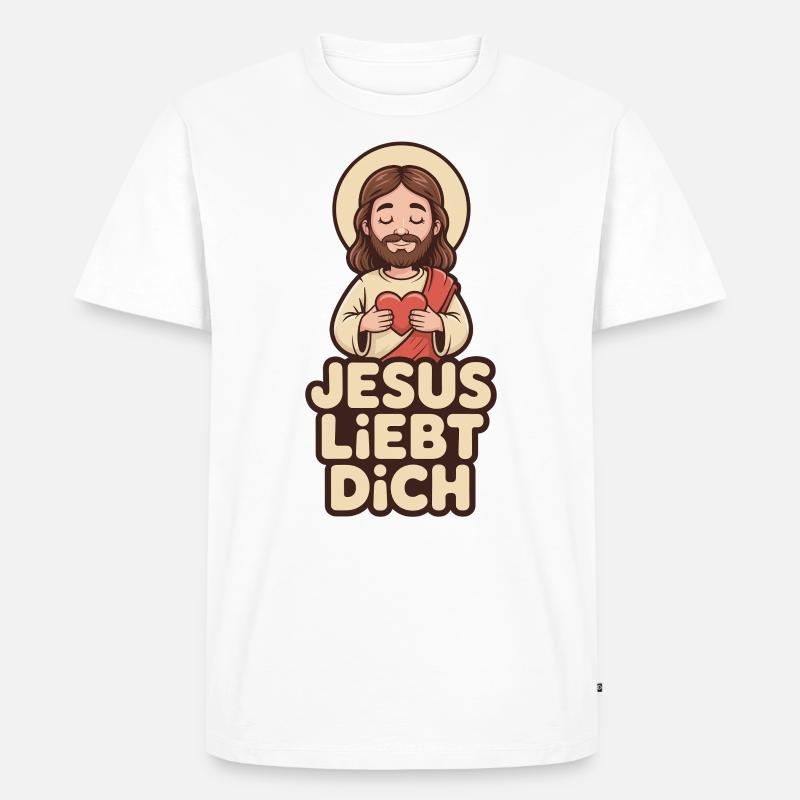 Jesus liebt dich - Männer Premium Bio T-Shirt - undefined