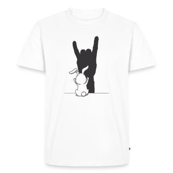 Rock Bunny – The coolest bunny in the spotlight - Men's Premium Organic T-Shirt - white - Front - Nico (187cm)
