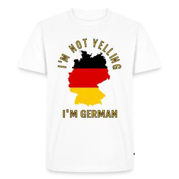 Je ne crie pas Je suis Allemand Allemagne Allemands - T-shirt Premium bio Homme - blanc - Devant - Nico (187cm)