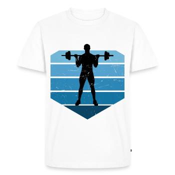 Haltérophilie pour femmes Entraînement cardio d’endurance - T-shirt Premium bio Homme - blanc - Devant - Nico (187cm)