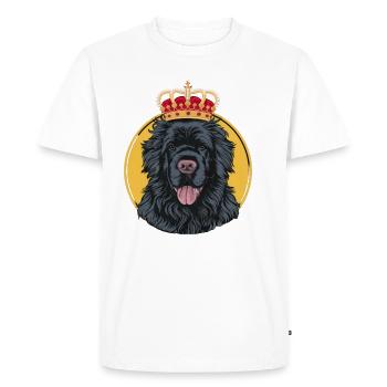 Cartoon Newfoundland, cute motif with crown - Men's Premium Organic T-Shirt - white - Front - Nico (187cm)