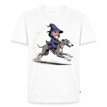 Balade de lévrier pour magiciens et amateurs de magie - T-shirt Premium bio Homme - blanc - Devant - Nico (187cm)
