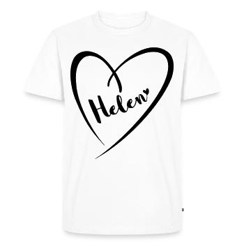 Helen surname first name in heart frame - Men's Premium Organic T-Shirt - white - Front - Nico (187cm)