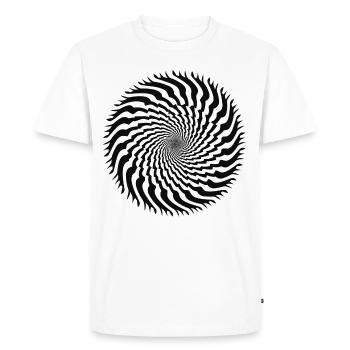 Illusion d’optique en spirale dentelée - T-shirt Premium bio Homme - blanc - Devant - Nico (187cm)