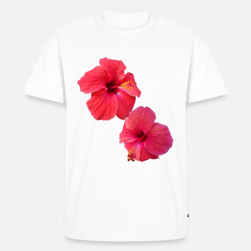 hibiskus,blume,lotus,blüte,floral,rot - Männer Premium Bio T-Shirt - Weiß