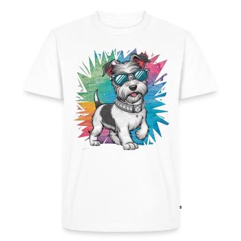 Dandie Dinmont Terrier en dessin animé - T-shirt Premium bio Homme - blanc - Devant - Nico (187cm)