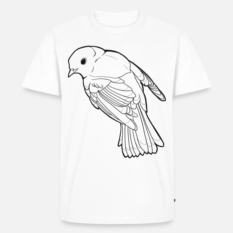 Schwarzer Vogel - Männer Premium Bio T-Shirt - Weiß