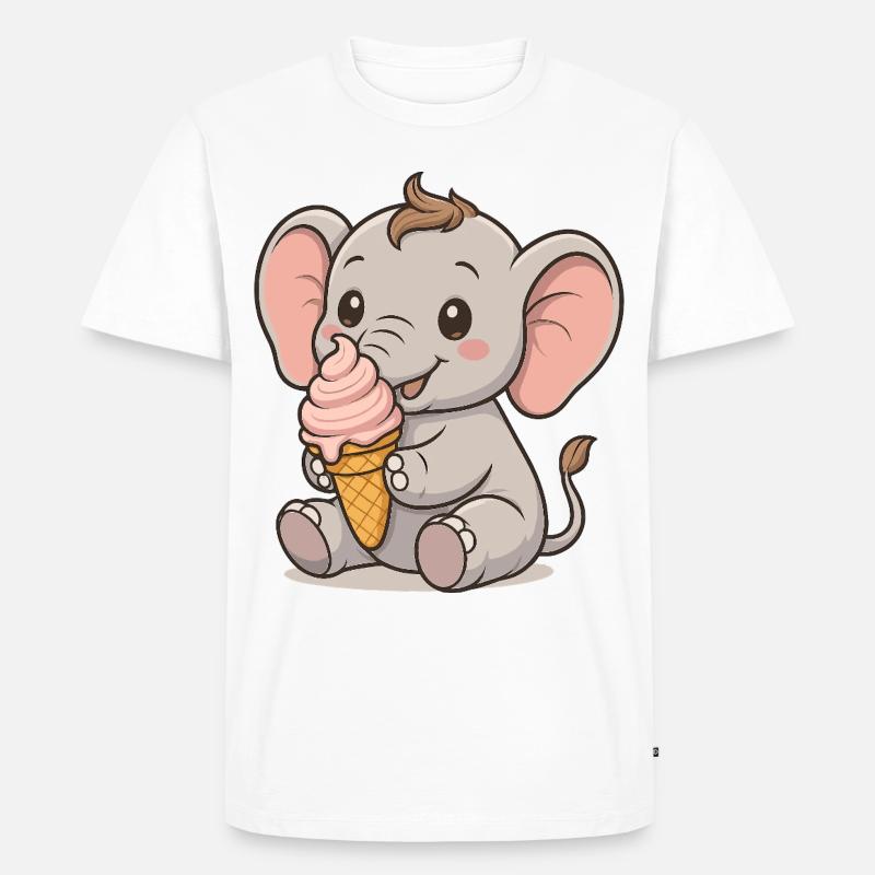 Eiszeit mit Elefant - Männer Premium Bio T-Shirt - Weiß