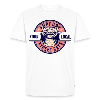 SUPPORT YOUR LOCAL STREET CATS - Men's Premium Organic T-Shirt - white - Front - Nico (187cm)